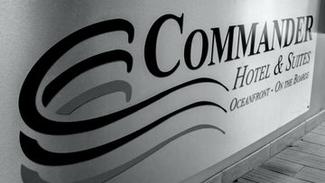 Aluminum Commercial Signage and Decorative Prints for Commander Hotel in Ocean City Maryland