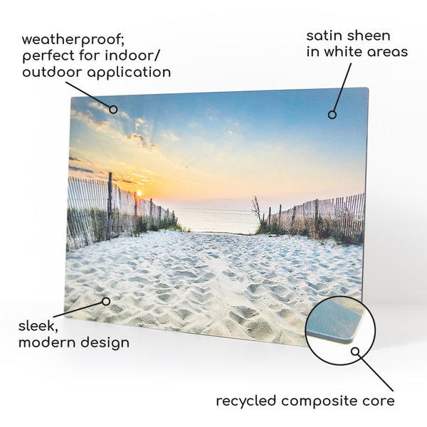 10.5 x 16.5 White Metal Print - Metal Print - Plak That Printing Company