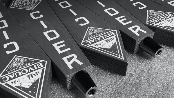 custom wooden tap handles for Bivouac Hard Cider
