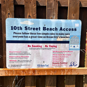 10th Street - Dune Crossing / Beach Access Sign