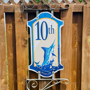 10th Street - Boardwalk Street Number Sign