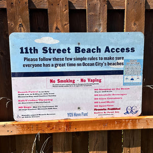 11th Street - Dune Crossing / Beach Access Sign