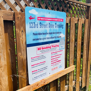 123rd Street - Dune Crossing / Beach Access Sign