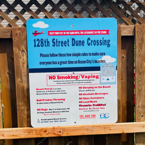 128th Street - Dune Crossing / Beach Access Sign