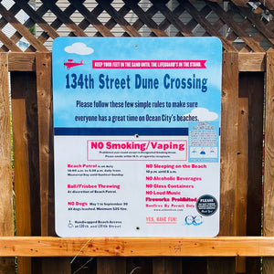 134th Street - Dune Crossing / Beach Access Sign