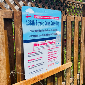 138th Street - Dune Crossing / Beach Access Sign