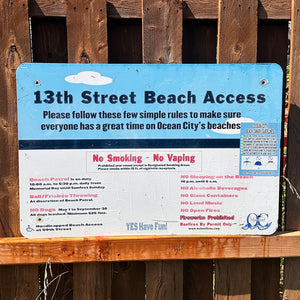 13th Street - Dune Crossing / Beach Access Sign