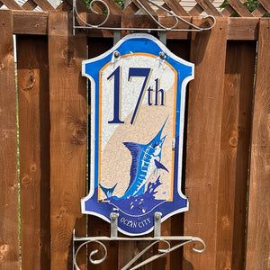 17th Street - Boardwalk Street Number Sign