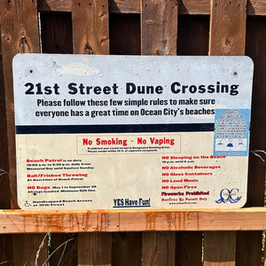 21st Street - Dune Crossing / Beach Access Sign