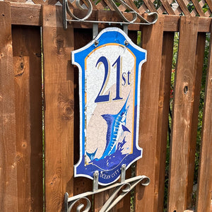 21st Street - Boardwalk Street Number Sign