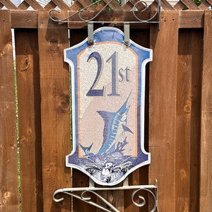 21st Street - Boardwalk Street Number Sign