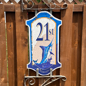 21st Street - Boardwalk Street Number Sign