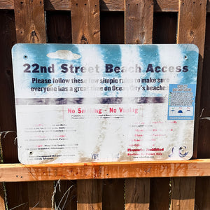 22nd Street - Dune Crossing / Beach Access Sign