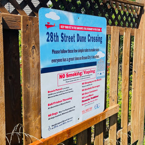28th Street - Dune Crossing / Beach Access Sign