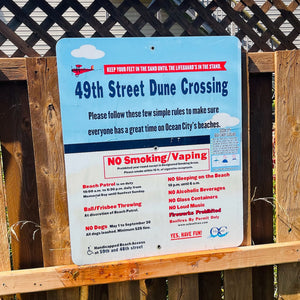 49th Street - Dune Crossing / Beach Access Sign