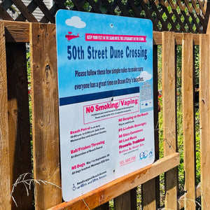 50th Street - Dune Crossing / Beach Access Sign