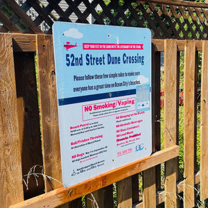 52nd Street - Dune Crossing / Beach Access Sign