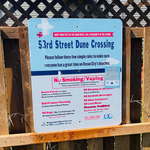 53rd Street - Dune Crossing / Beach Access Sign