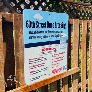 60th Street - Dune Crossing / Beach Access Sign