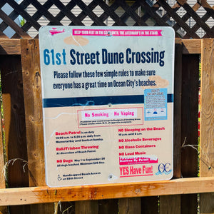 61st Street - Dune Crossing / Beach Access Sign