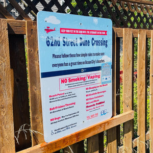 62nd Street - Dune Crossing / Beach Access Sign