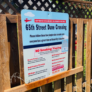 65th Street - Dune Crossing / Beach Access Sign