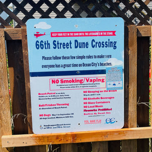 66th Street - Dune Crossing / Beach Access Sign