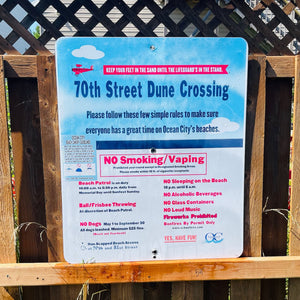 70th Street - Dune Crossing / Beach Access Sign