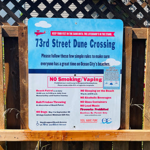 73rd Street - Dune Crossing / Beach Access Sign