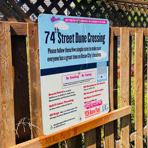 74th Street - Dune Crossing / Beach Access Sign