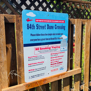 84th Street - Dune Crossing / Beach Access Sign