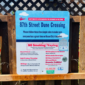 87th Street - Dune Crossing / Beach Access Sign