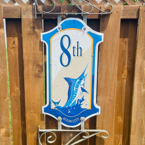 8th Street - Boardwalk Street Number Sign