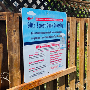 90th Street - Dune Crossing / Beach Access Sign