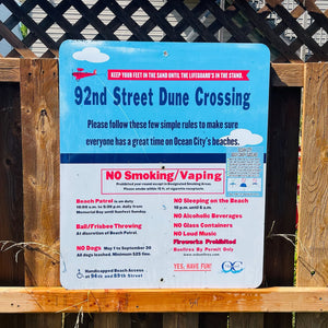 92nd Street - Dune Crossing / Beach Access Sign