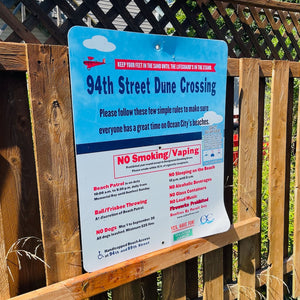 94th Street - Dune Crossing / Beach Access Sign