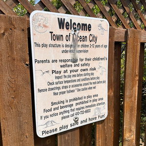 Dinosaur Bones Playground Sign