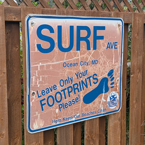 Surf Avenue - Leave Only Your Footprints Sign