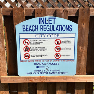 Inlet Beach Regulations Sign #1
