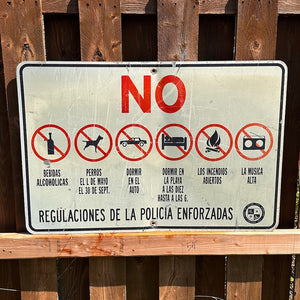 Vintage Beach Ordinances Sign - Spanish