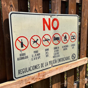 Vintage Beach Ordinances Sign - Spanish