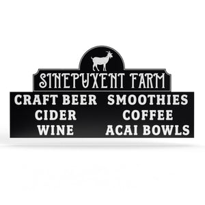 the mockup of the Sinepuxent Farm sign