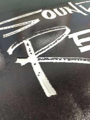 a closeup of the painted Sound Storm Records sign, showing the detail in the text