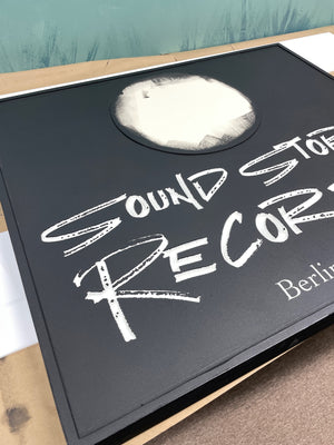 a photo of the semi painted Sound Storm Records sign