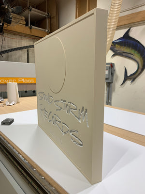 a photo of the unpainted Sound Storm Records sign