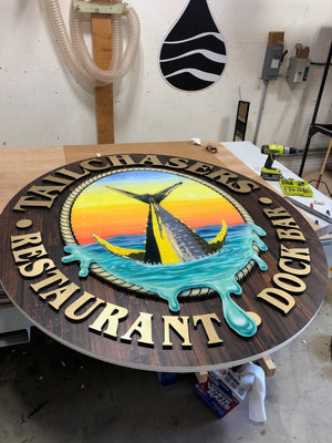 a photo of the finished Tailchasers sign