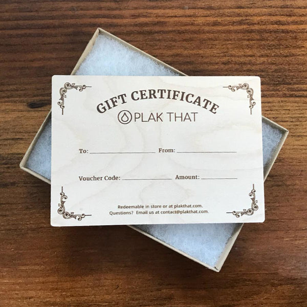 Wooden Gift Card & Box - Gift Card - Plak That Printing Company