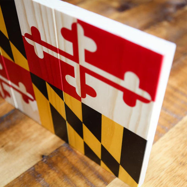 Rustic Maryland Flag Wood Sign - Wooden Signs - Plak That Printing Company